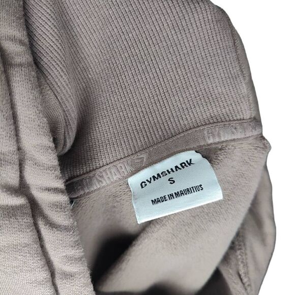 Gymshark Taupe Mauve Cropped Hoodie with Logo Front - Picture 3 of 7